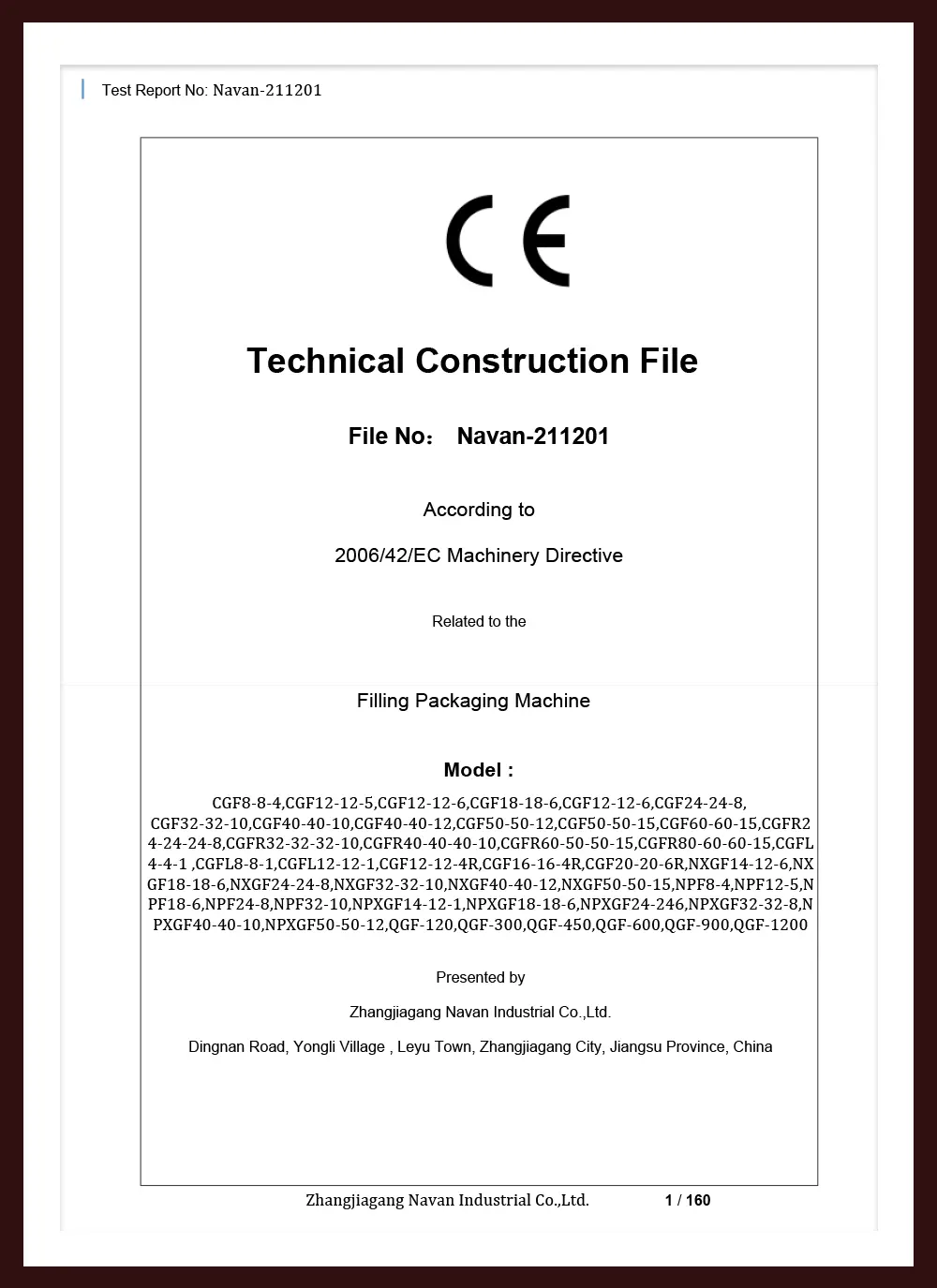 navan machine navan machine Filling Packaging Machine CE Certificate